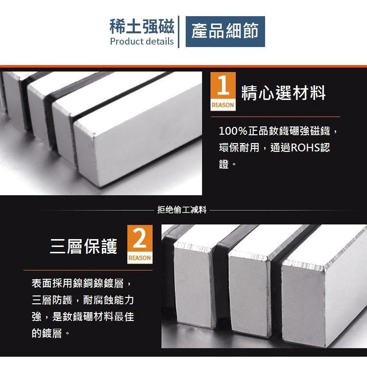【磁鐵工廠】超強釹鐵硼強磁 強力磁鐵 吸鐵石 長方型100*20*20MM 超強力磁鐵 100X20X20 MM-細節圖5