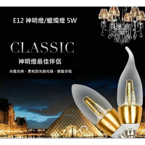 【1111出清】超亮 E12 LED神明燈 360度發光 水晶燈 7W 亮度 5W 2835晶片 - 南越3C五金 - iOPEN Mall