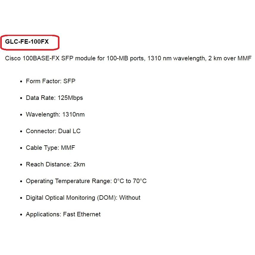 【光纖】Cisco 思科 光纖多模 1310nm SFP GLC-GE-100FX GLC-FE-100FX-細節圖3