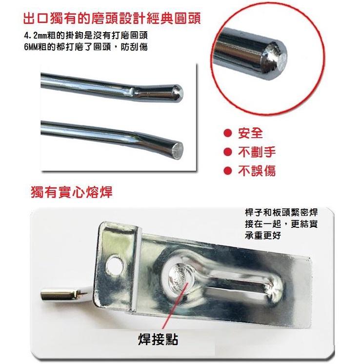 【出口日本】6MM加粗高品質 槽板鉤 掛鉤 卡板鉤 萬用板鉤 槽板掛勾 鐵勾 溝槽板 凹槽板 鋁槽板-細節圖6