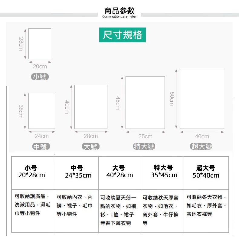 【現貨】旅行必備 防水收納袋 半透明夾鏈袋 可重複使用 多功能行李衣服整理 內衣內褲衣物包-細節圖3