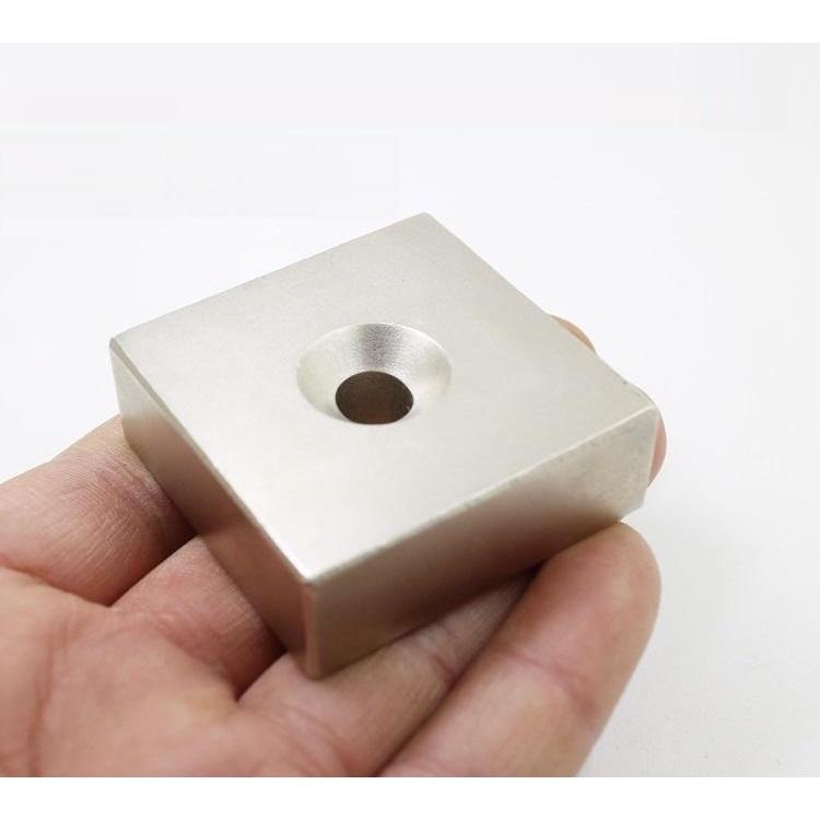 【磁鐵工廠】現貨N35 超強釹鐵硼強磁 方型50x50x20MM 帶孔強力磁鐵 超強力磁鐵 50*50*20 電表殺手-細節圖4