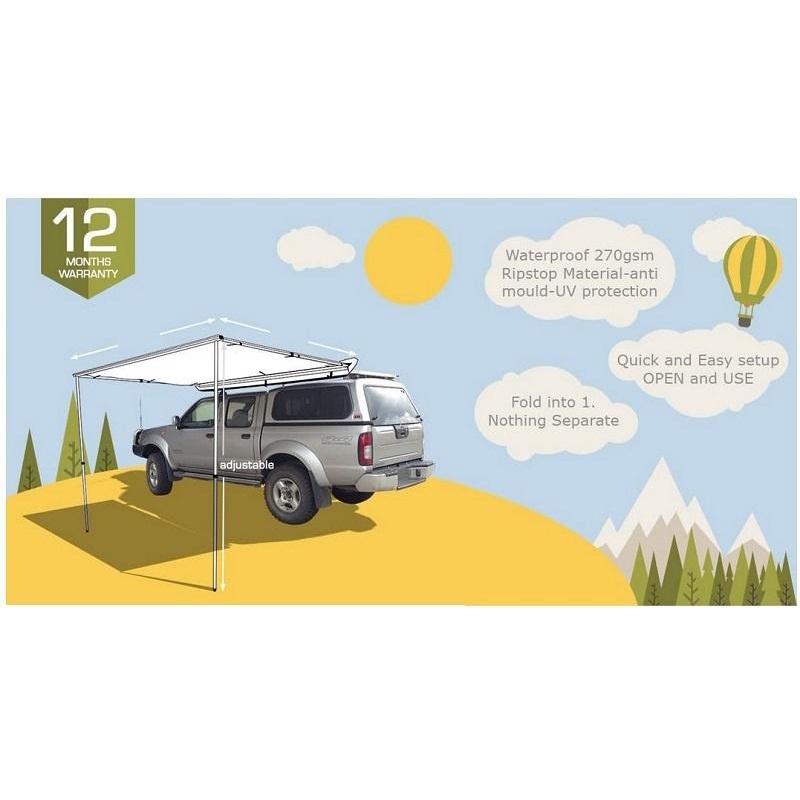 一體式快速車邊帳篷 汽車遮陽蓬 車頂帳篷 側邊棚車 天幕防雨棚 戶外遮陽蓬 車頂行李架-細節圖2