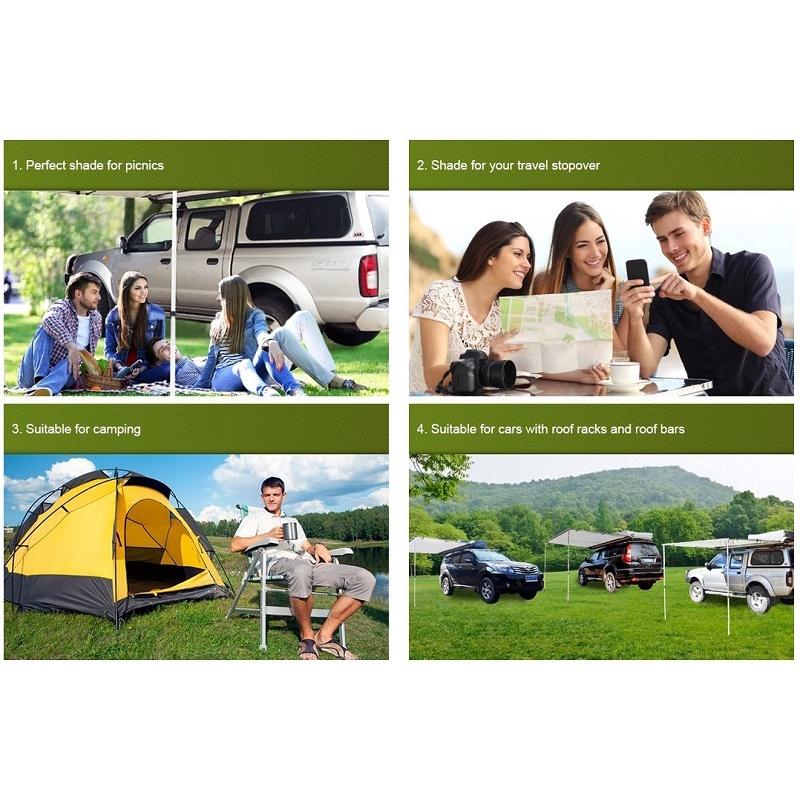 一體式快速車邊帳篷 汽車遮陽蓬 車頂帳篷 側邊棚車 天幕防雨棚 戶外遮陽蓬 車頂行李架-細節圖4