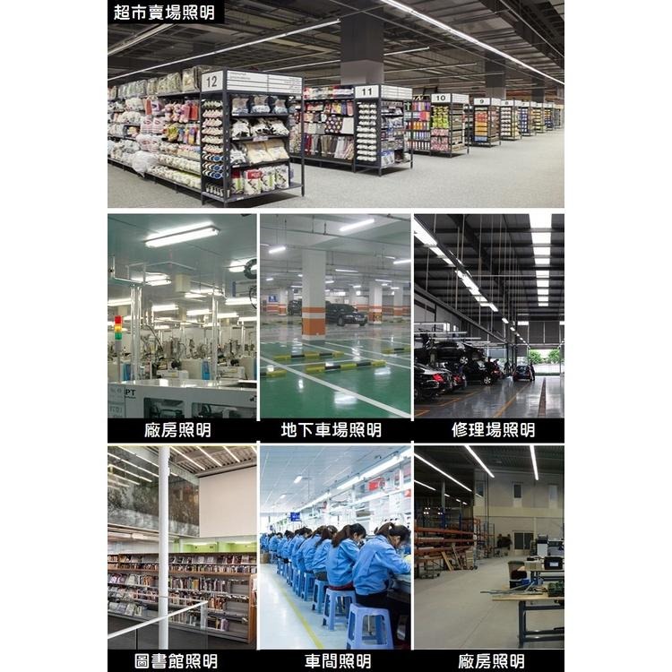 T8 4尺 LED 雙管 工事燈 燈座 反光罩支架 反光板 層板燈 燈架 吊燈 工作燈 工廠 倉庫 賣場照明-細節圖5