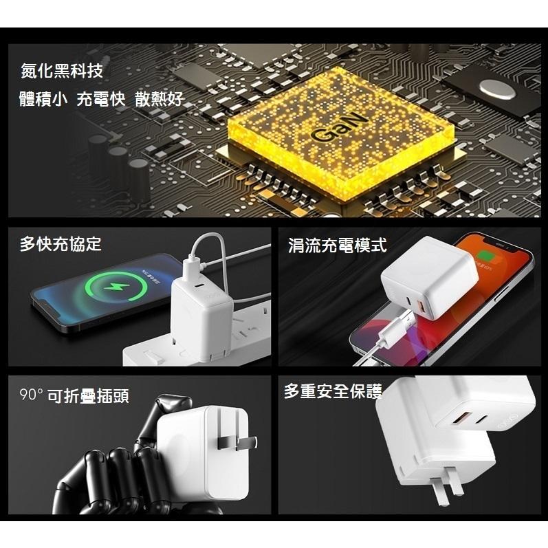 【現貨】QCY 40W 氮化鎵 快速充電器 2口快充版 PD快充 iPhone15 雙口可折疊 Switch QC協議-細節圖2