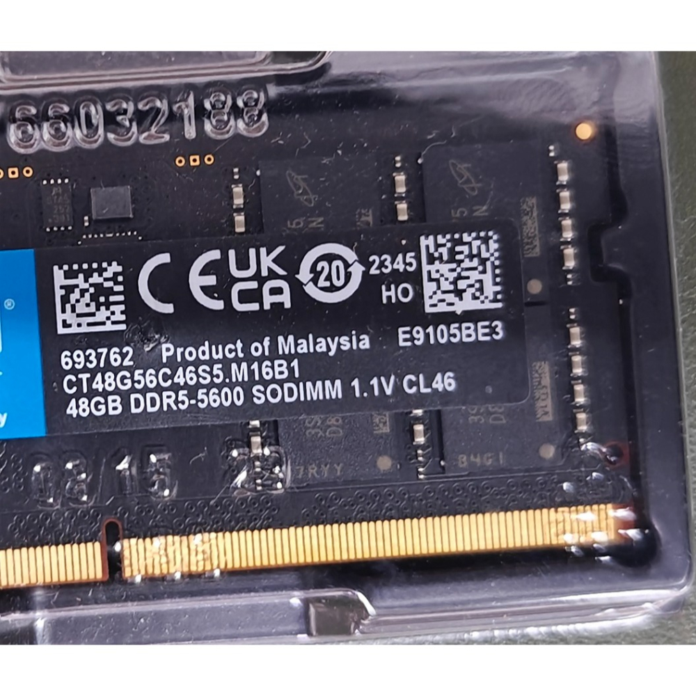 【終身保固】美光 Micron DDR5 5600 48G 筆記型記憶體(CT48G56C46S5) 48GB-細節圖3