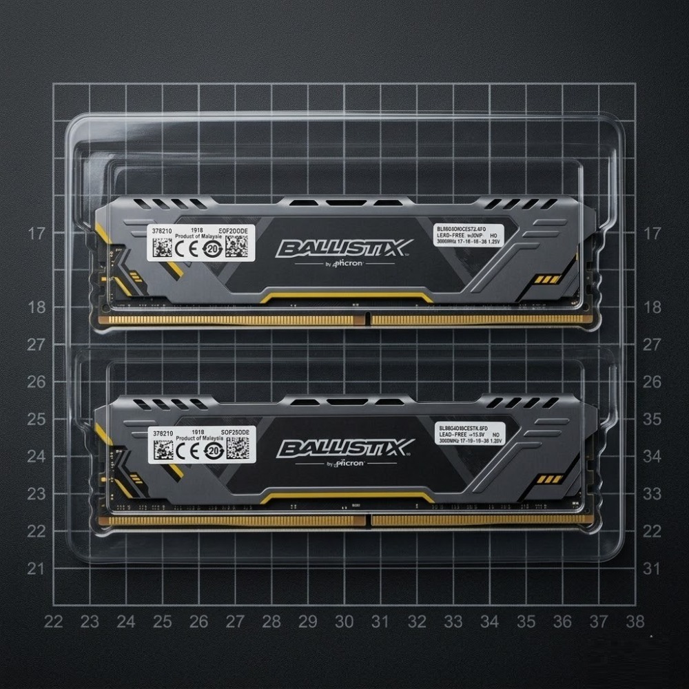 【終身保固】美光 Ballistix Sport LT DDR4 3000 16G（8*2） 超頻/競技版/白色散熱片-細節圖2