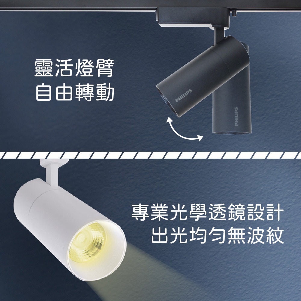 【純粹生活】PHILIPS 飛利浦 LED ST033T 7W 黃光 自然光 33度 全電壓 白殼 軌道燈 投射燈-細節圖3