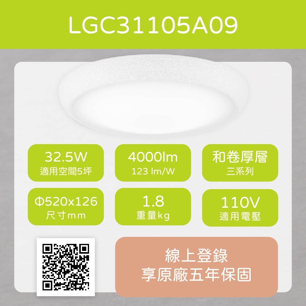 【純粹生活】Panasonic國際牌 LGC31115A09 32.5W 和卷 調光調色 LED吸頂燈-細節圖5