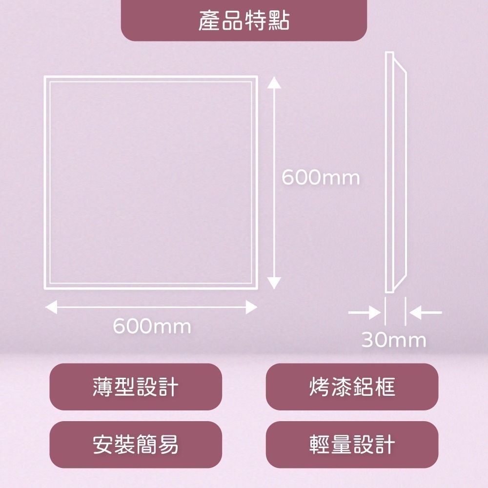 【純粹生活】【6入組】TATUNG 大同 LED 40W 6500K 白光 全電壓 LED平板燈 光板燈 輕鋼架-細節圖2