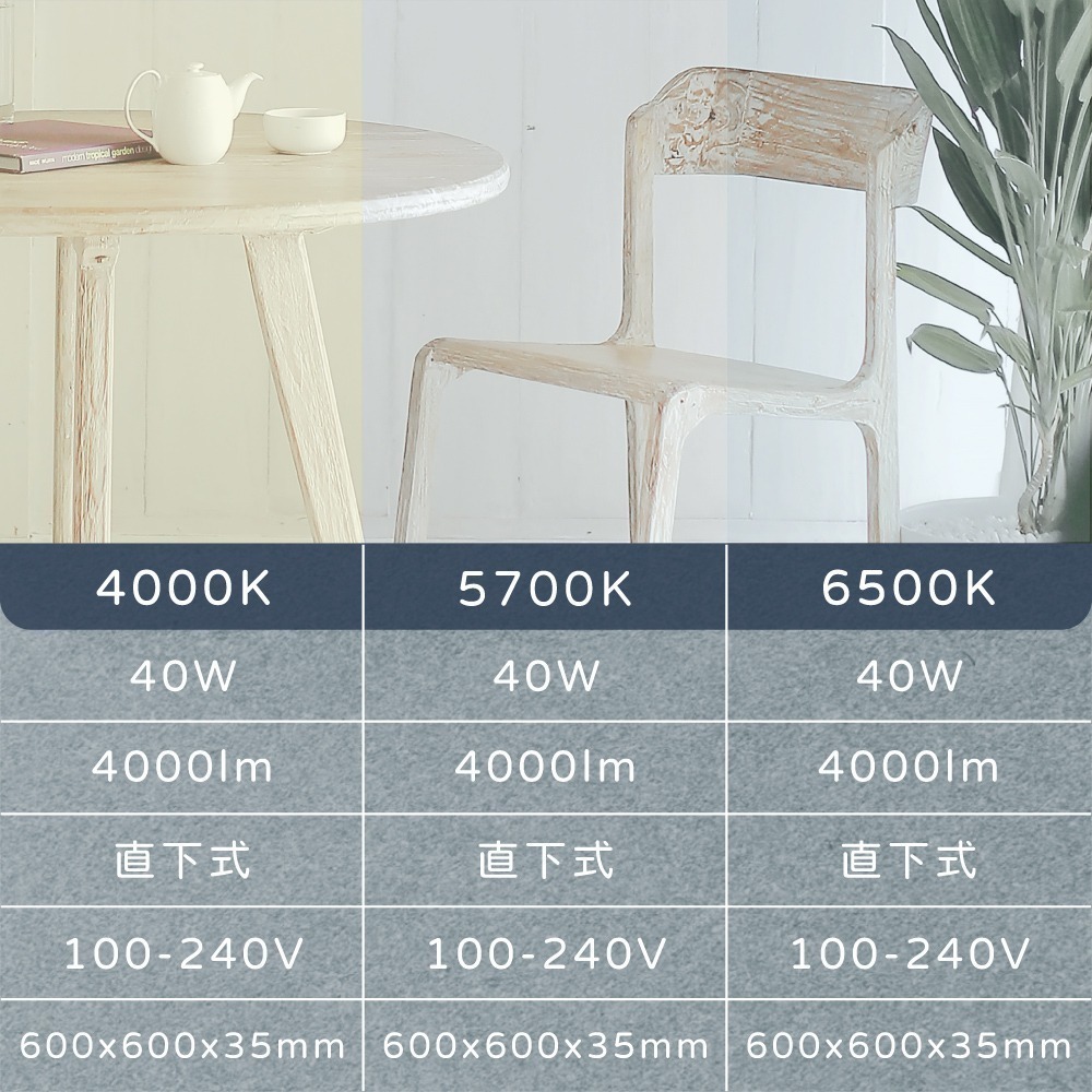 【純粹生活】【6入組】 EVERLIGHT 億光 LED 40W 全電壓 直下式 平板燈 光板燈 輕鋼架-細節圖4