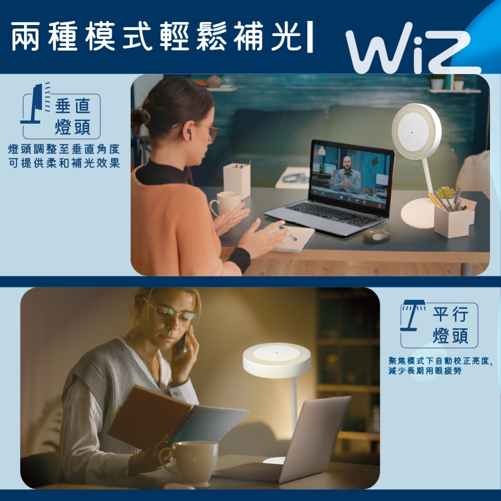 【純粹生活】Philips 飛利浦 LED WiZ 10W 110V APP手機控制 智慧照明 補光檯燈-細節圖3