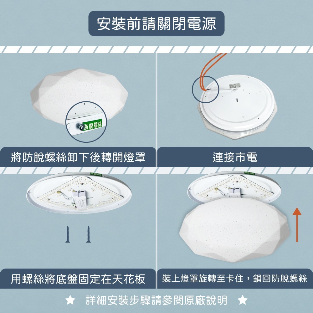 【純粹生活】 電精靈 spirit LED 100W 鑽石星鑽 全電壓 調光調色 遙控 吸頂燈-細節圖2