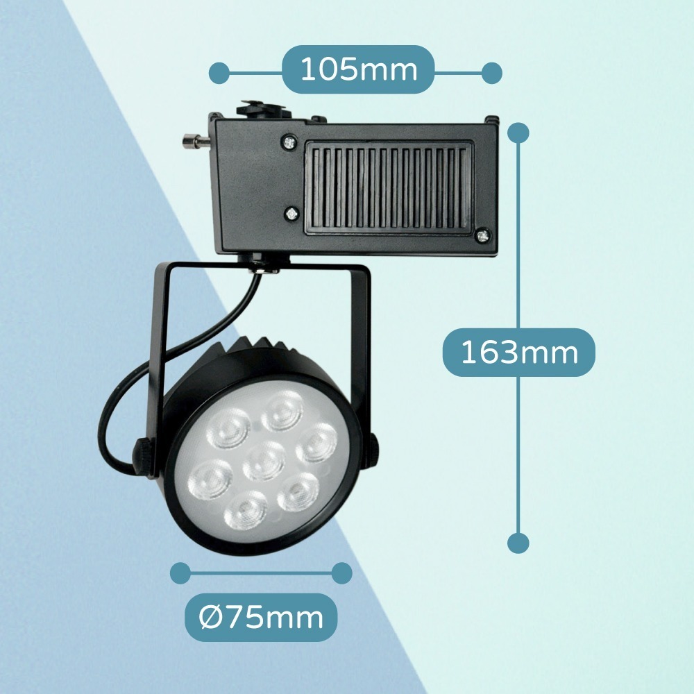 【純粹生活】 E極亮 LED 7W 全電壓 聚光 黑殼 軌道燈 投射燈-細節圖2