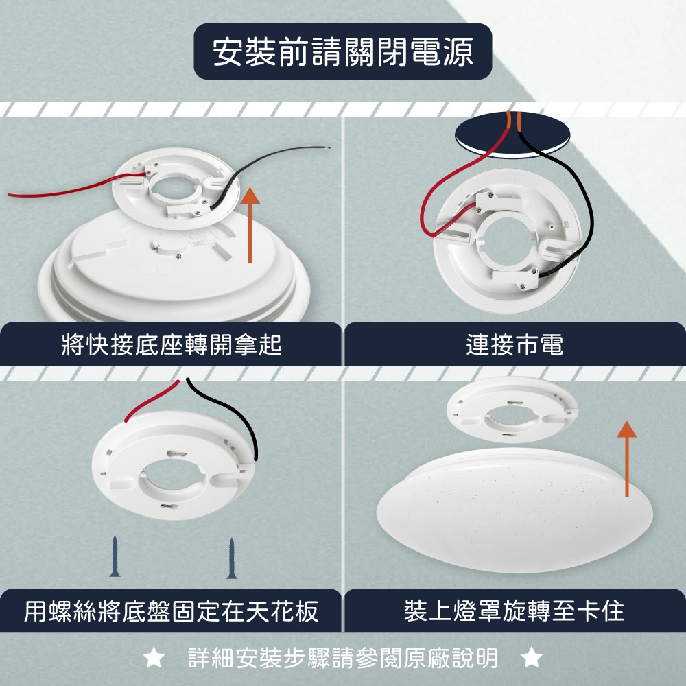 【純粹生活】DR.BRIGHT 亮博士 LED 35W 星空 全電壓 IP54 LED遙控吸頂燈-細節圖2