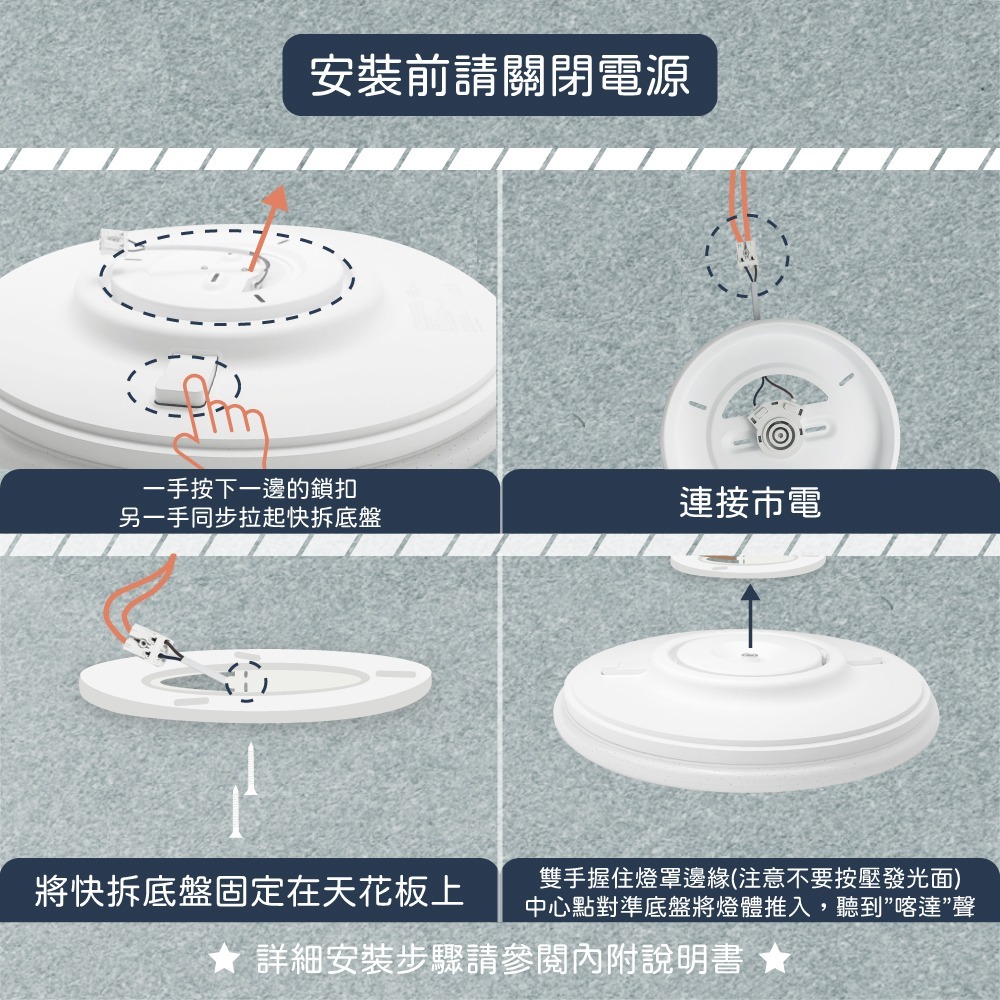 【純粹生活】 EVERLIGHT 億光 LED 星朗 70W 全電壓 調光調色 遙控 吸頂燈-細節圖2