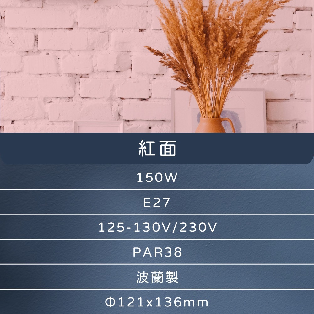 【純粹生活】飛利浦 PHILIPS PAR38E 150W E27 紅外線燈泡 溫熱燈泡 加熱燈泡 熱敷 保溫 歐洲製-細節圖4