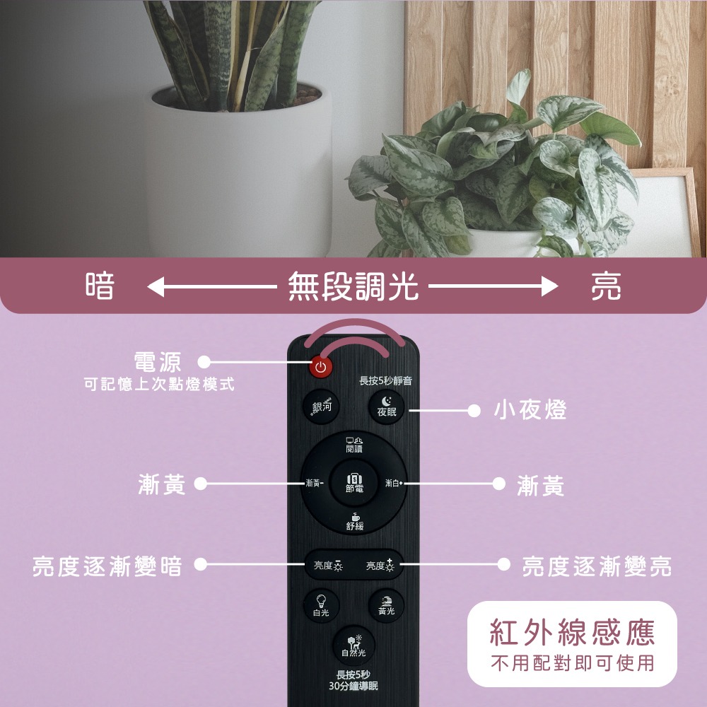 【純粹生活】 大同TATUNG LED 50W 星空 調光調色 全電壓 遙控 LED吸頂燈-細節圖4