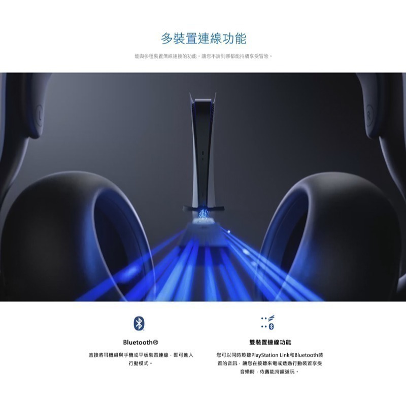 【現貨附發票】SONY PS5原廠 PULSE Elite 無線耳機組 CFI-ZWH2G 含充電掛鉤/適配器 午夜黑-細節圖7
