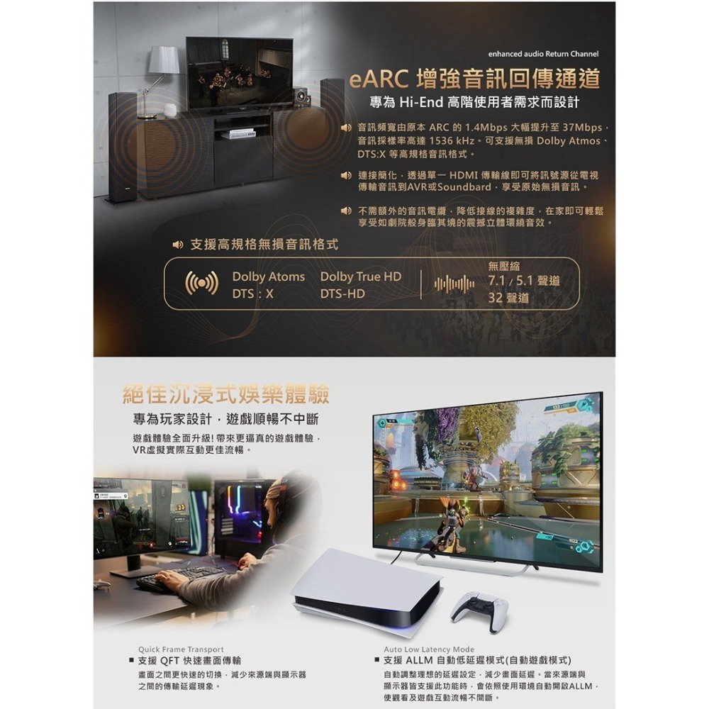 【現貨刷卡附發票】Siren 真8K 協會認證 HDMI2.1高畫質 24K鍍金抗干擾傳輸線[夢遊館]-細節圖10