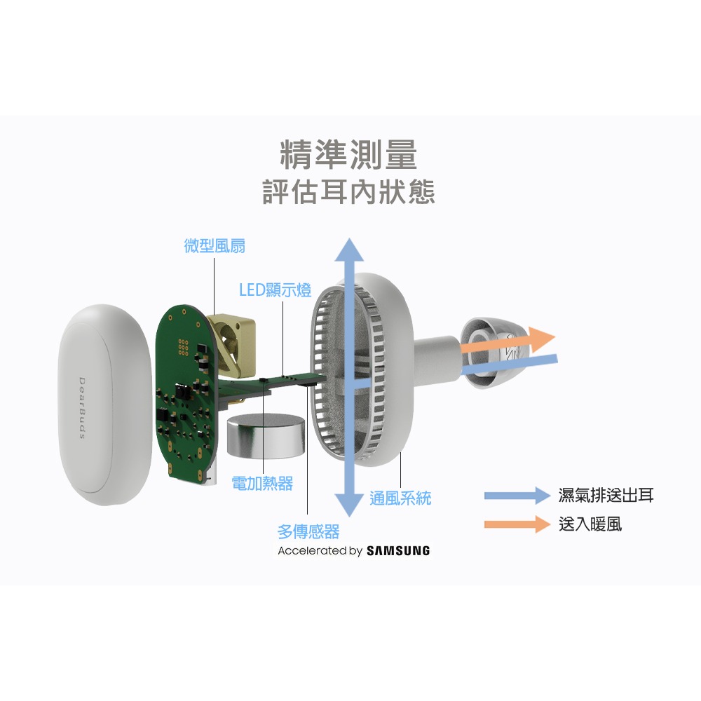 【現貨可刷卡附發票】DearBuds SE藍芽智控 耳內除濕器 超低分貝 智慧偵測 兒童/嬰兒適用 潛水 游泳-細節圖11