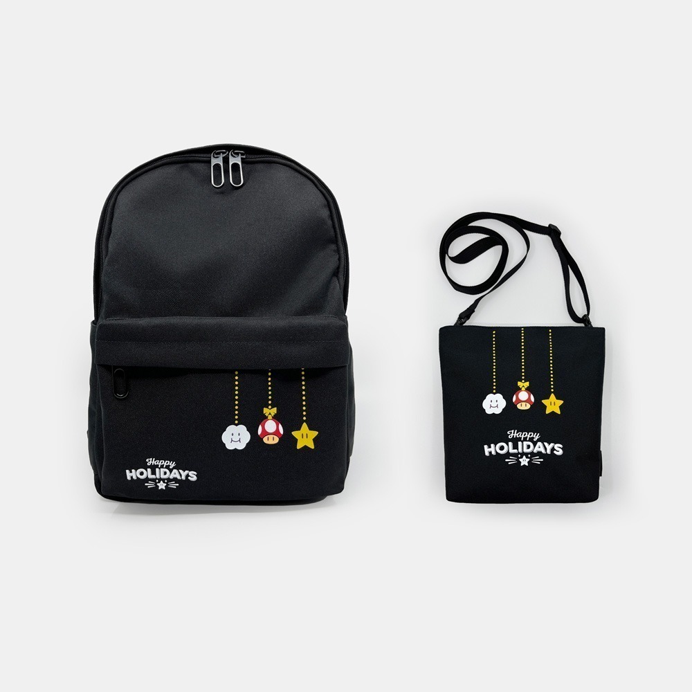 全新現貨 任天堂 Nintendo Switch 冬季特典 Happy Holidays 随身包 後背包 休閒側背包-細節圖4