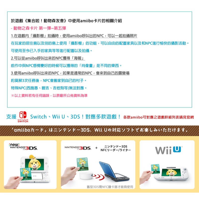 【現貨刷卡附發票】任天堂amiibo卡片 動物森友會(動物之森) 第1～5彈 5包超值組(中文版原廠正品)[夢遊館]-細節圖6