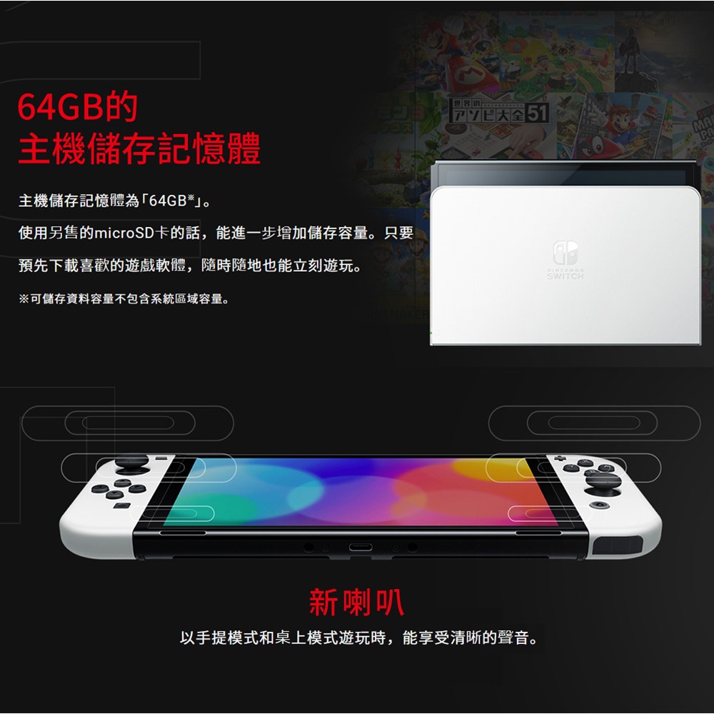 【台灣公司貨刷卡附發票】任天堂 Nintendo Switch  超級瑪利歐兄弟 驚奇 OLED主機 組合 白-細節圖8