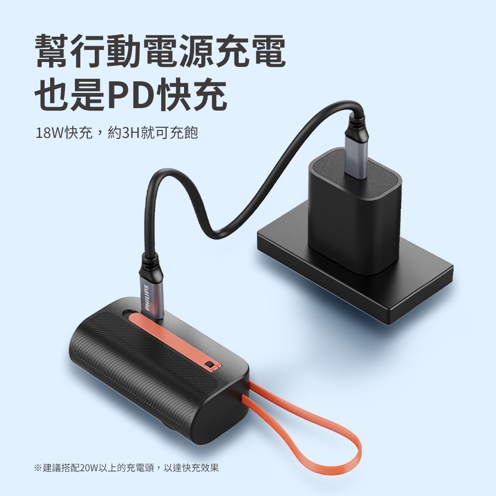【可上機含發票】PHILIPS飛利浦 4900mAh MINI 2手錶磁吸多合一行動電源 TypeC DLP2552-細節圖6