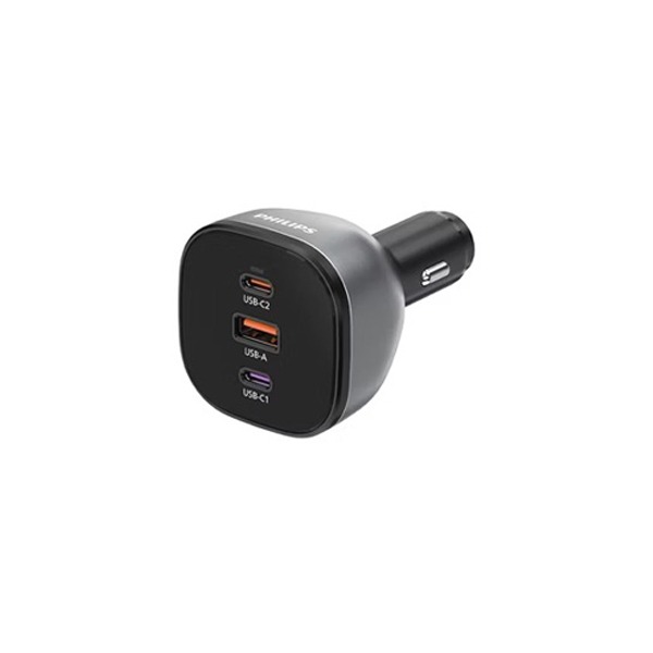 【全新現貨】PHILIPS飛利浦 黑金剛 PD 165W 快充 Type-C+USB 3孔車用充電器 DLP3539C-細節圖2
