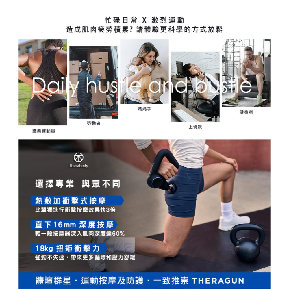 【現貨刷卡發票】THERAGUN Prime Plus專業型智慧熱敷衝擊式筋膜槍 4款按摩頭 16mm振幅 18kg-細節圖4