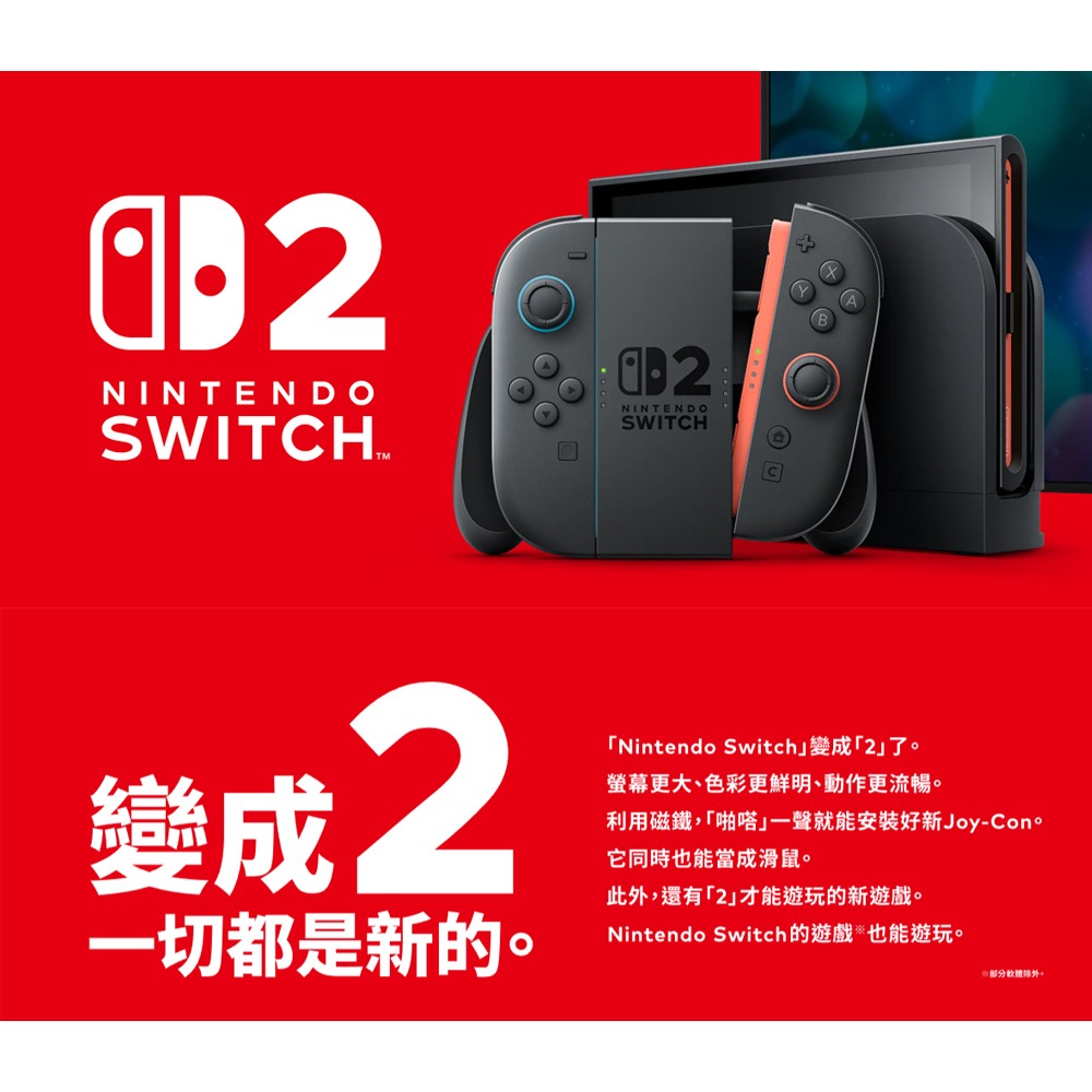 【台灣公司現貨含發票】任天堂 Nintendo Switch2 主機 二代  +遊戲任選*1+保貼*2-細節圖4