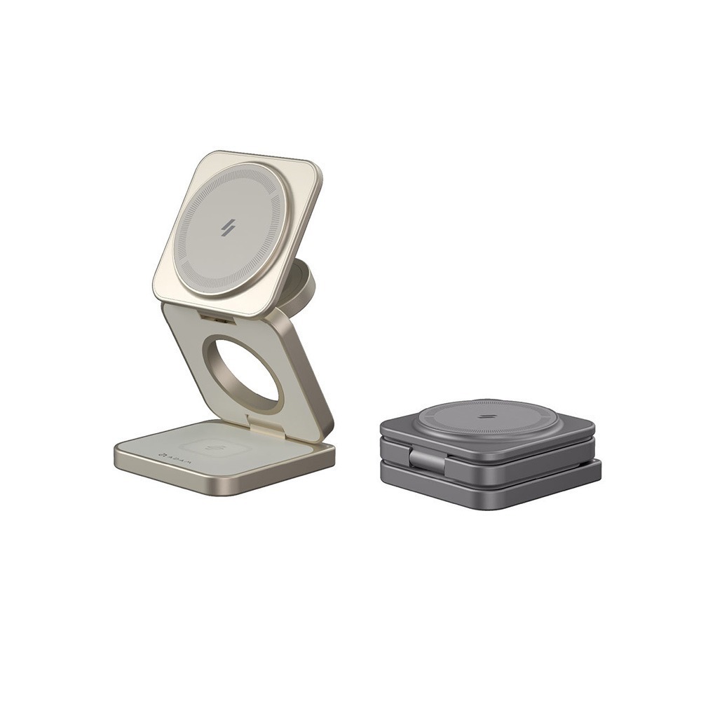 【全新現貨附發票】ADAM 亞果元素 Mag 3 Pro Qi2 15W 三合一折疊式旅行磁吸無線充電座 磁吸 無線-細節圖2
