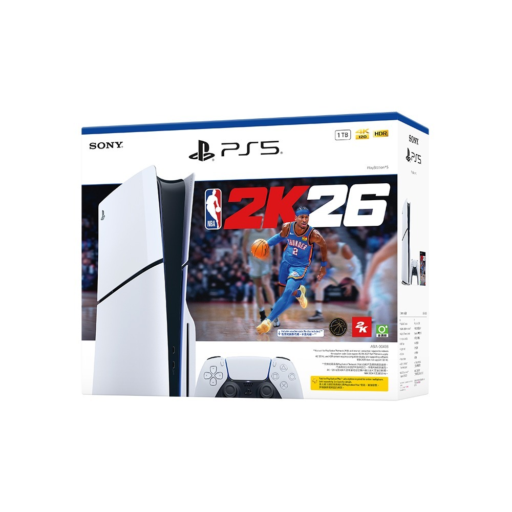 【現貨刷卡附發票】SONY PS5 Slim輕型光碟主機 NBA 2K26同梱組+果凍套x1隨+類比套x1隨+毛巾-細節圖2