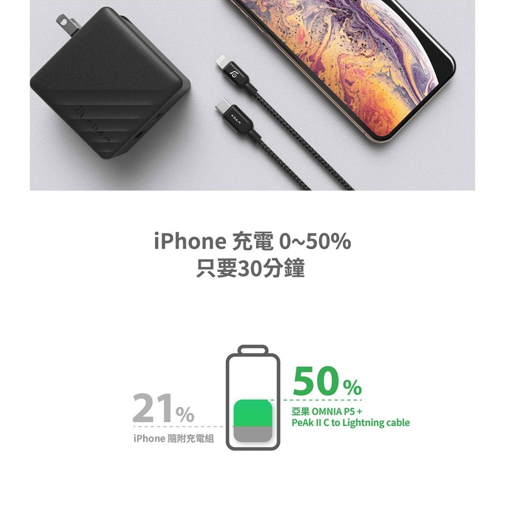 【全新現貨附發票】ADAM 亞果元素 PeAk II USB-C to Lightning C120B 金屬編織傳輸線-細節圖6