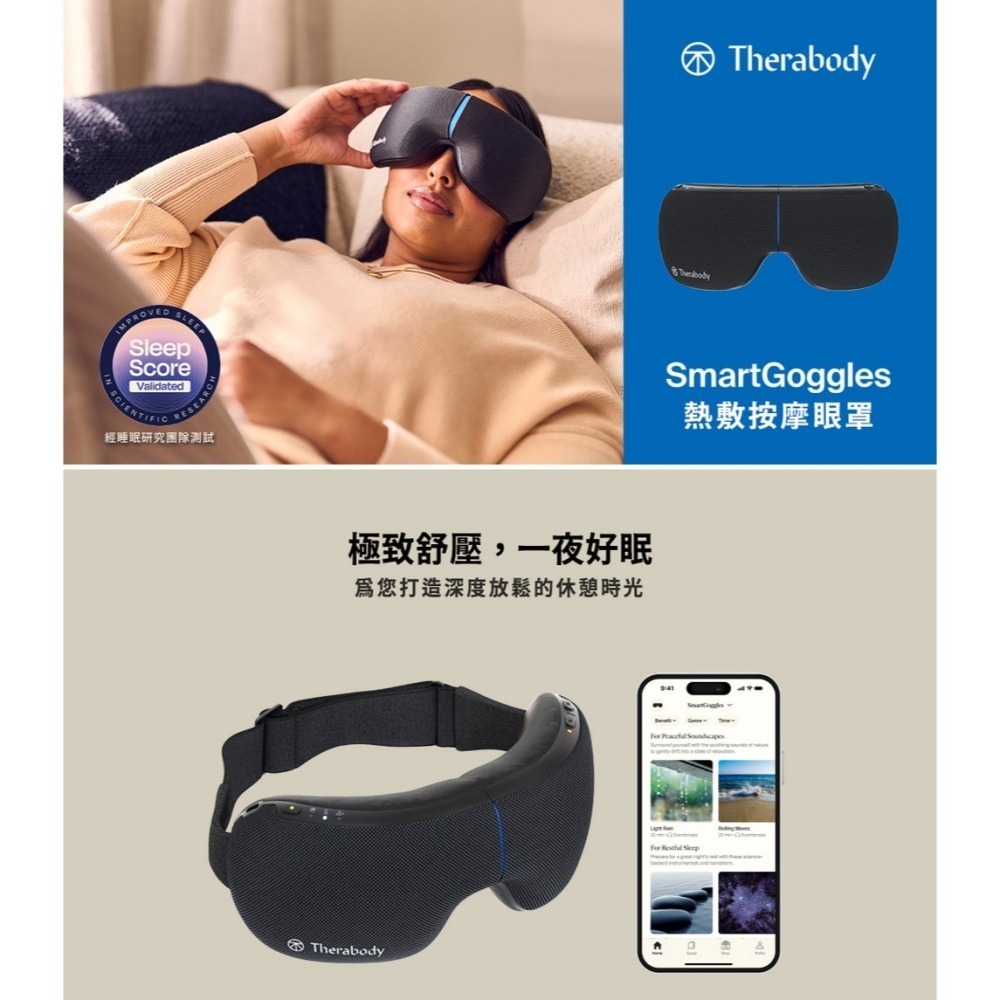 【全新台灣公司現貨】Therabody SmartGoggles 舒緩熱敷按摩眼罩 [夢遊館]-細節圖4