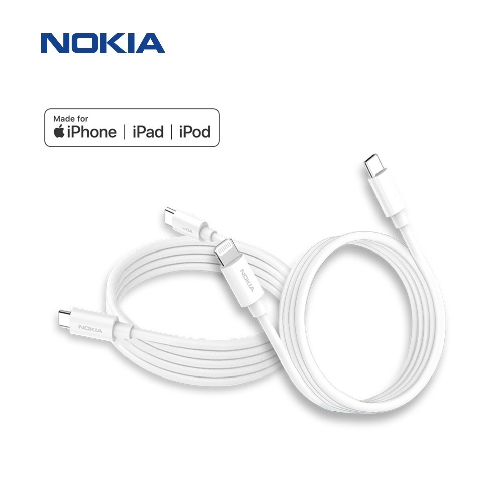 NOKIA 雙線超值組 USB C toC & C to Lightning 3A 極速充電線 100cm E8100-細節圖11