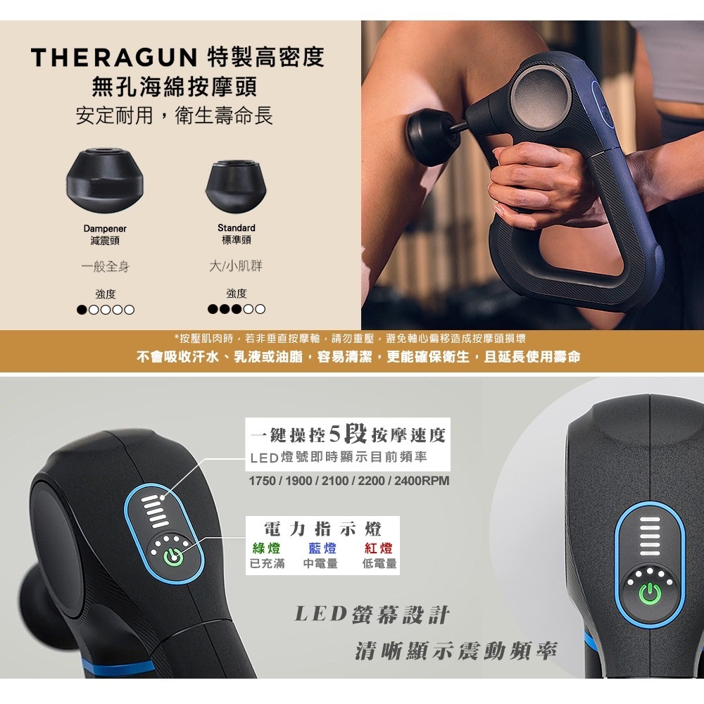 【現貨刷卡發票】THERAGUN Prime G6 強勁專業型深層衝擊式筋膜槍(5段速/抗撞/16mm振幅)-細節圖9