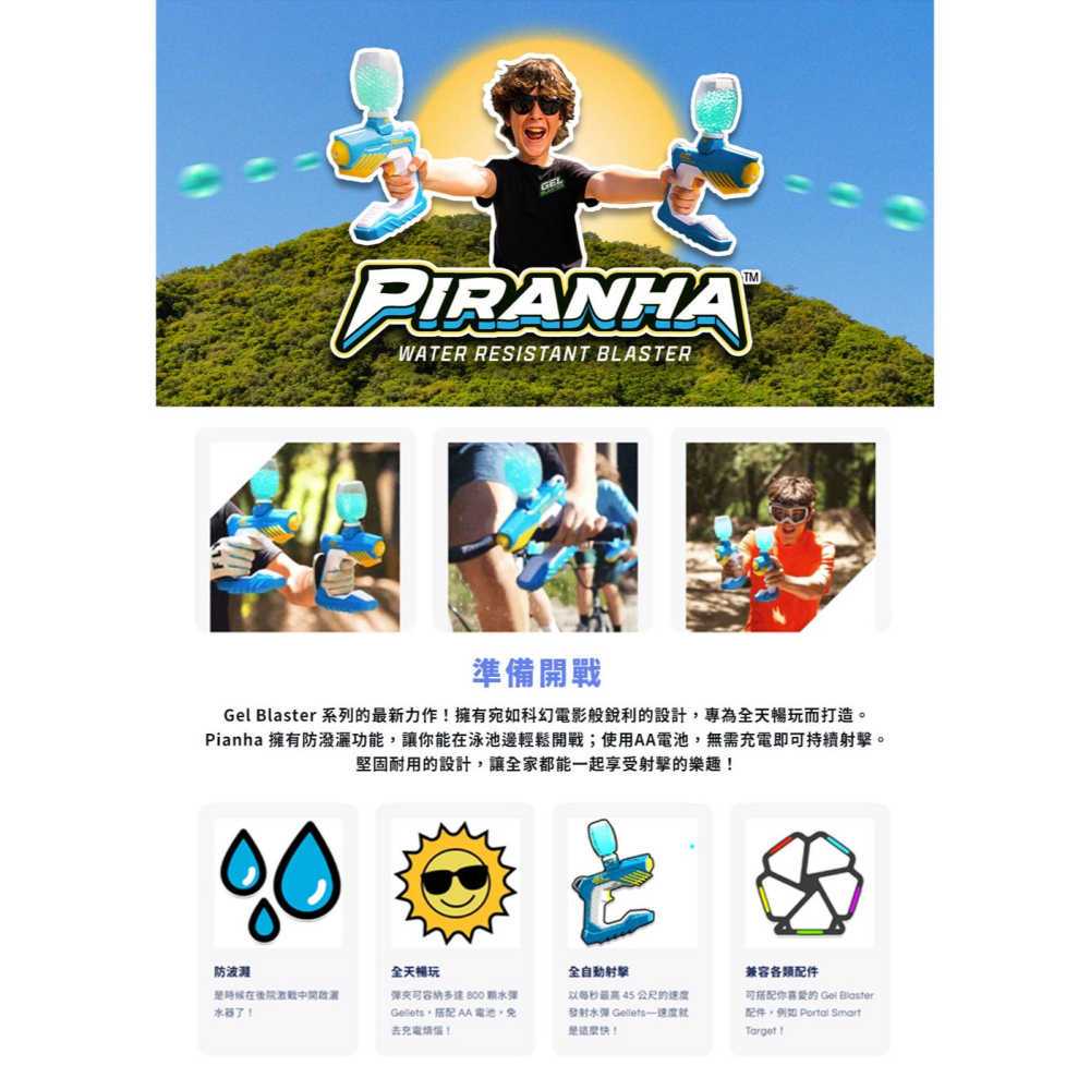 【現貨含發票】美國Gel Blaster Piranha 防波濺爆爆水彈槍[夢遊館]玩具 水晶彈 射擊遊戲 野營 CS-細節圖3