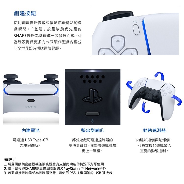 【全新現貨】SONY PS5原廠 DualSense 無線控制器-白色 CFI-ZCT1G+ PS5 007 初露鋒芒-細節圖5