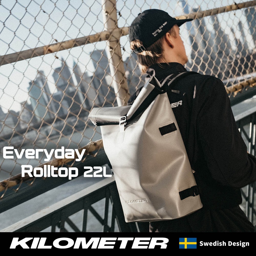 KILOMETER Everyday Rolltop 都市輕旅機能後背包 22L(防水/容量擴充/反折開口)[夢遊館]-細節圖3