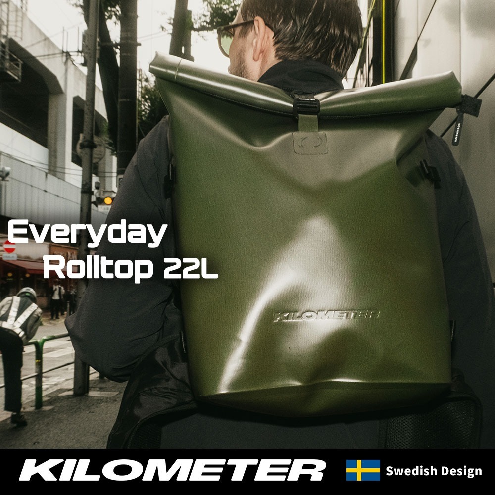 KILOMETER Everyday Rolltop 都市輕旅機能後背包 22L(防水/容量擴充/反折開口)[夢遊館]-細節圖4