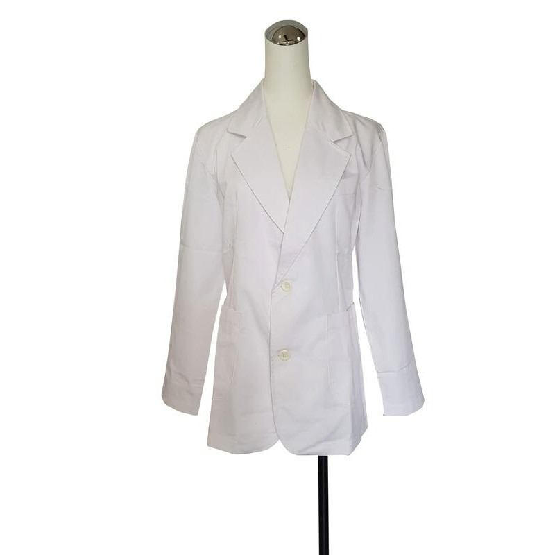 萊亞生活館 醫師服 藥師服 治療服 長袖 短袍 2釦 二釦 工作服【A032 厚/斜紋布 尺寸齊全 大尺碼都有】台灣製造-細節圖7