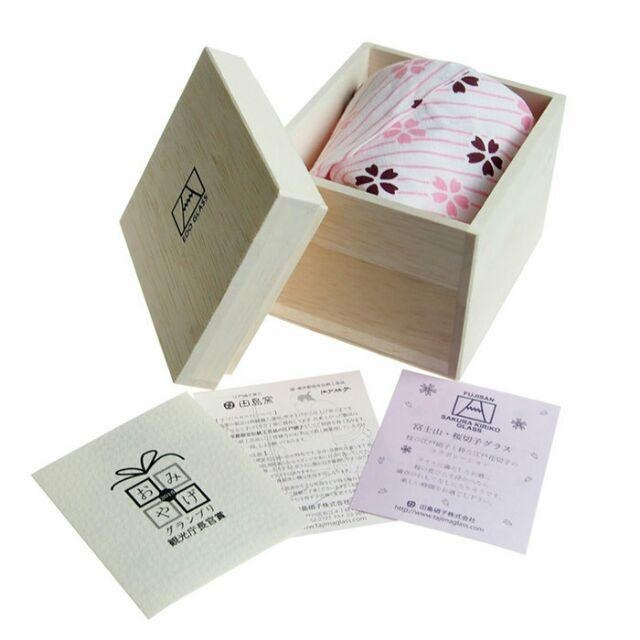 【現貨】日本製 江戶硝子 田島硝子 限量櫻花款 富士山杯 變色富士山 威士忌杯(矮款) 100%正品 聖誕禮物 附包巾-細節圖2