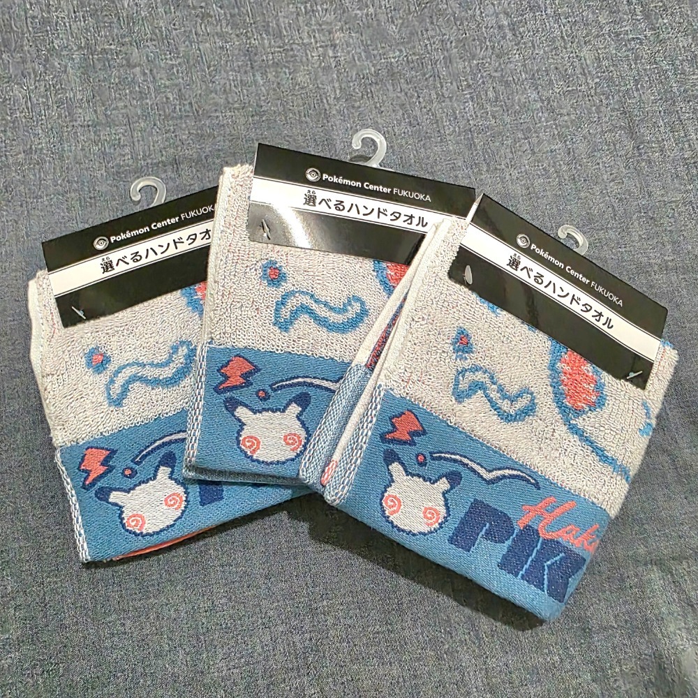 [現貨]日本 福岡 寶可夢中心 限定 皮卡丘拉帝亞斯 手巾 擦手 毛巾 方巾 小方巾-細節圖3