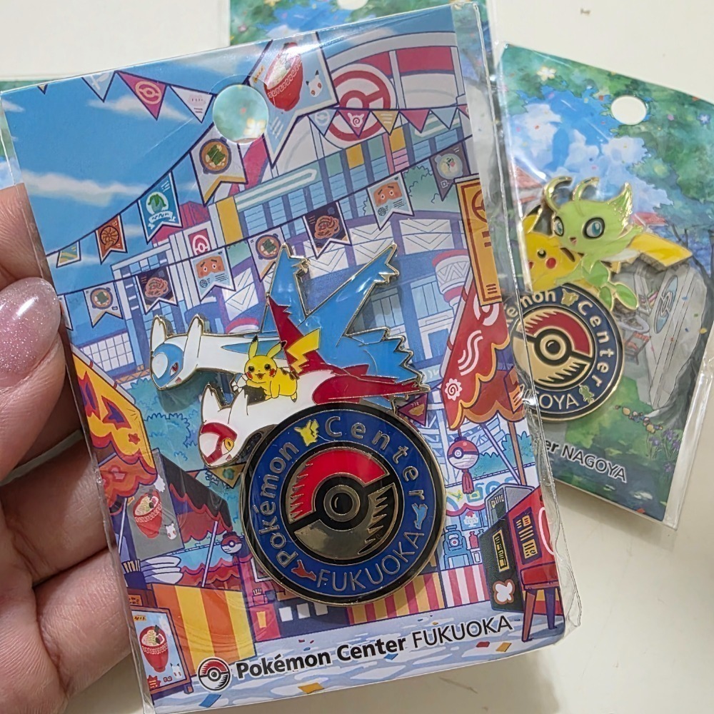 [現貨]日本 寶可夢中心限定 徽章 福岡 名古屋 時拉比 拉帝亞斯 拉帝歐斯-細節圖3