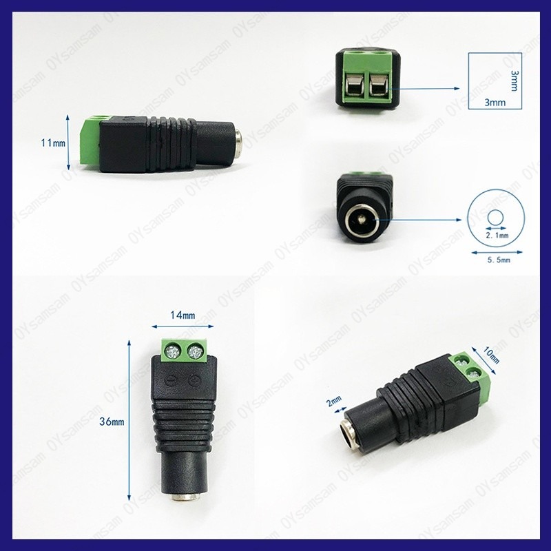 🔧配件 現貨🔧5.5*2.1 MM 接線式DC公頭 接線柱 DC母頭 監控工程 電源接頭 免焊接鎖螺絲DC插頭 公母頭-細節圖2