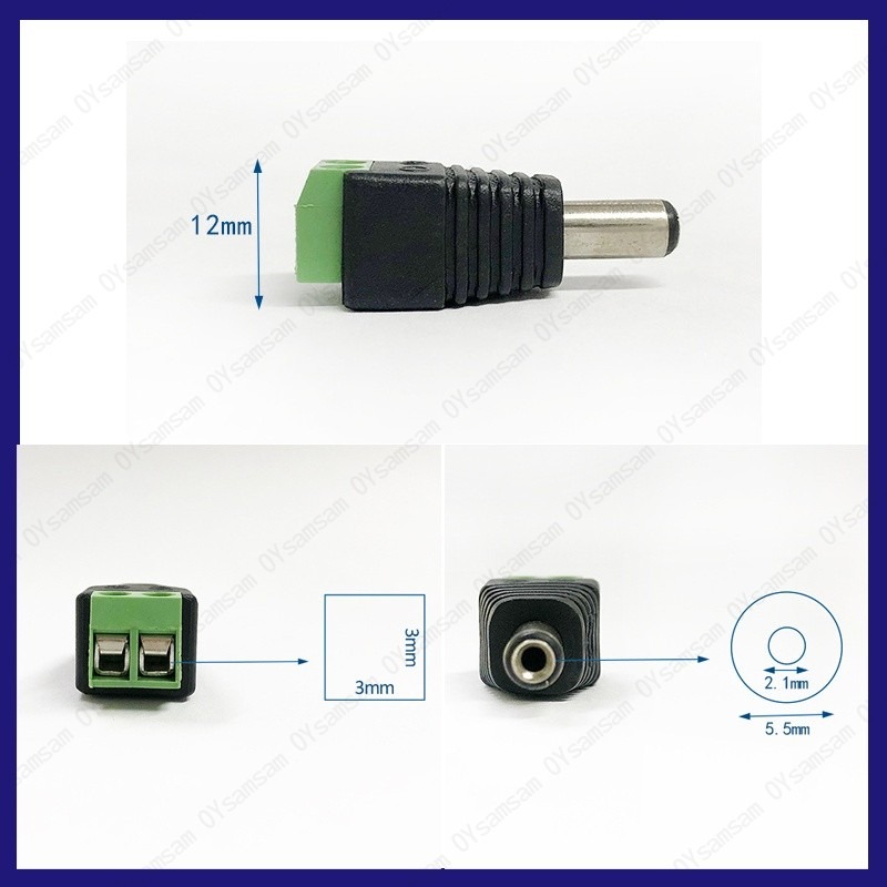 🔧配件 現貨🔧5.5*2.1 MM 接線式DC公頭 接線柱 DC母頭 監控工程 電源接頭 免焊接鎖螺絲DC插頭 公母頭-細節圖2