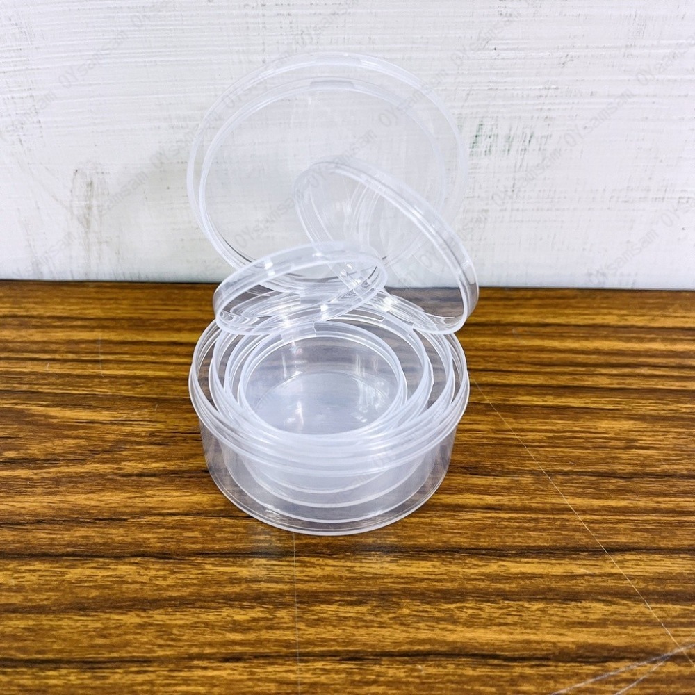 🚗台灣現貨🚗配件 小圓盒 PP塑膠盒 小盒子 45x22 透明塑膠盒 粉撲盒 有蓋塑膠圓盒 圓形包裝盒-細節圖9